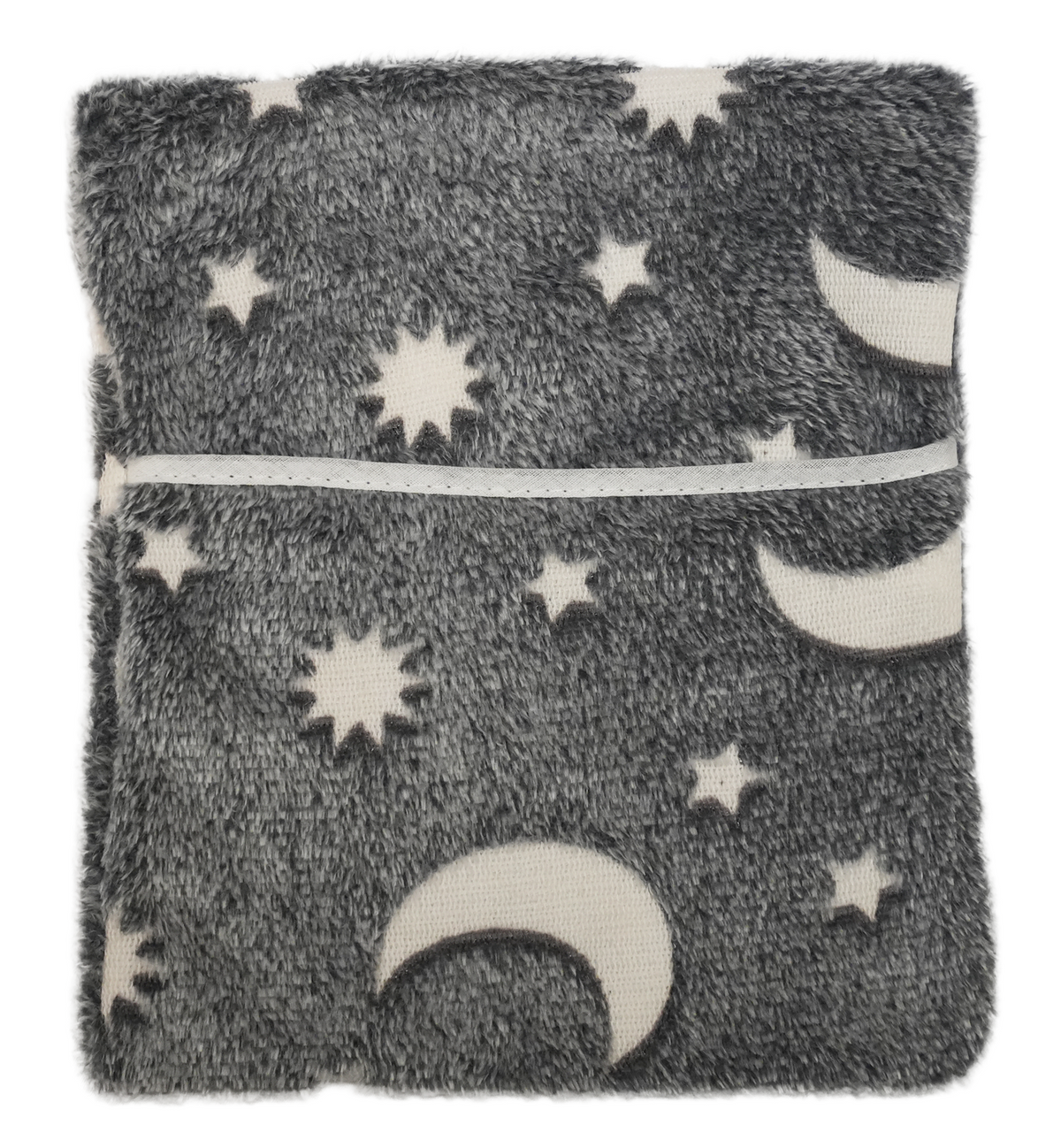 Grey Glow in The Dark Stars And Moons Fleece Hottie